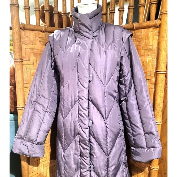 Vintage 80’s Avant Garde Japan Down Mod Space Age Puffer long Coat Maxi sz 8 M - Picture 1 of 13